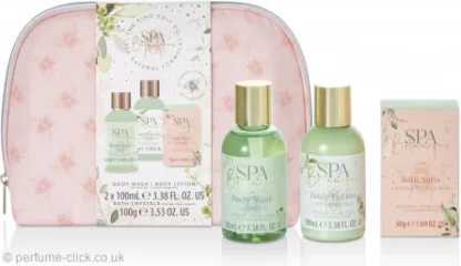 The Kind Edit Co. Spa Botanique Cosmetic Bag Gift Set 100ml Body Wash + 100ml Body Lotion + 50g Bath Salts + Cosmetic Bag