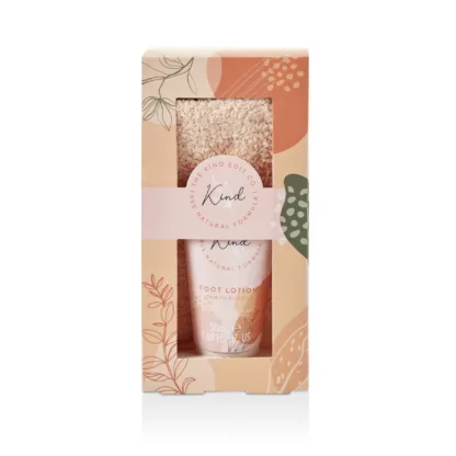 The Kind Edit Co. Kind Sock Gift Set 50ml Foot Lotion + Pink Fluffy Socks
