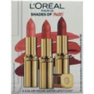 L'Oréal Color Riche Satin Lipstick Trio 4.8g Lipstick - 303 Rose Tendre + 4.8g Lipstick - 235 Nude + 4.8g Lipstick - 214 Violet Saturne