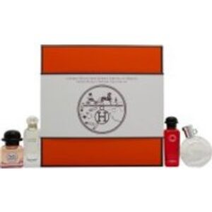 Hermès Miniature Gift Set 7.5ml Un Jardin Sur Le Nil EDT + 7.5ml Eau des Merveilles EDT + 7.5ml Twilly d'Hermes EDP + 7.5ml Eau de Rhubarbe Ecarlate EDC