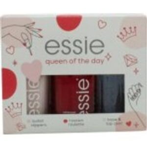 Essie Queen Of The Day Nail Polish Gift Set 13.5ml Ballet Slippers + 13.5ml Russian Roulette + 13.5ml Base & Top Coat